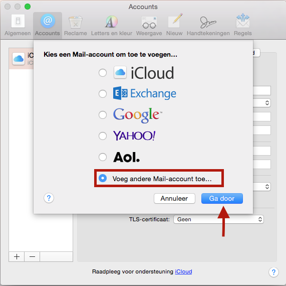 E-mail instellen op MacOS 3